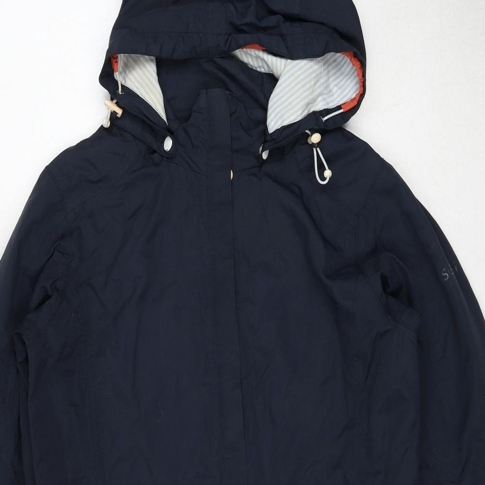 Seasalt Womens Blue Parka Coat Size 10 Zip