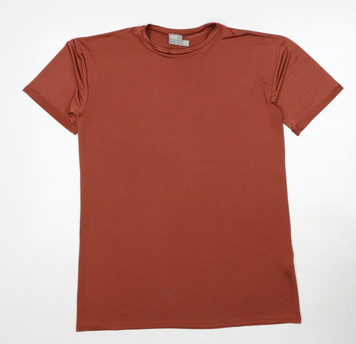 ASOS Womens Brown Polyester T-Shirt Dress Size 6 Round Neck Pullover