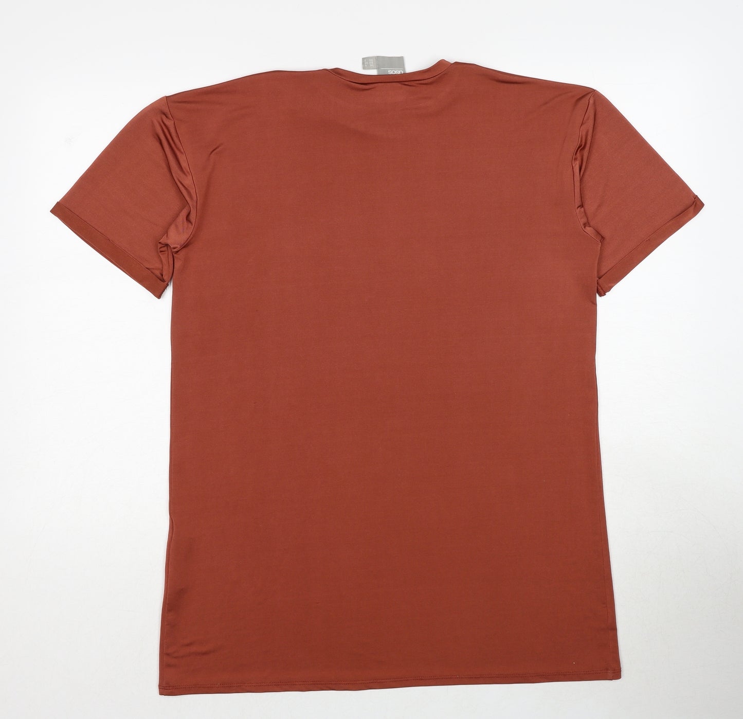 ASOS Womens Brown Polyester T-Shirt Dress Size 6 Round Neck Pullover