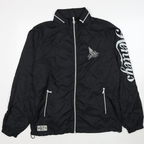 Henleys Mens Black Jacket Size L Zip