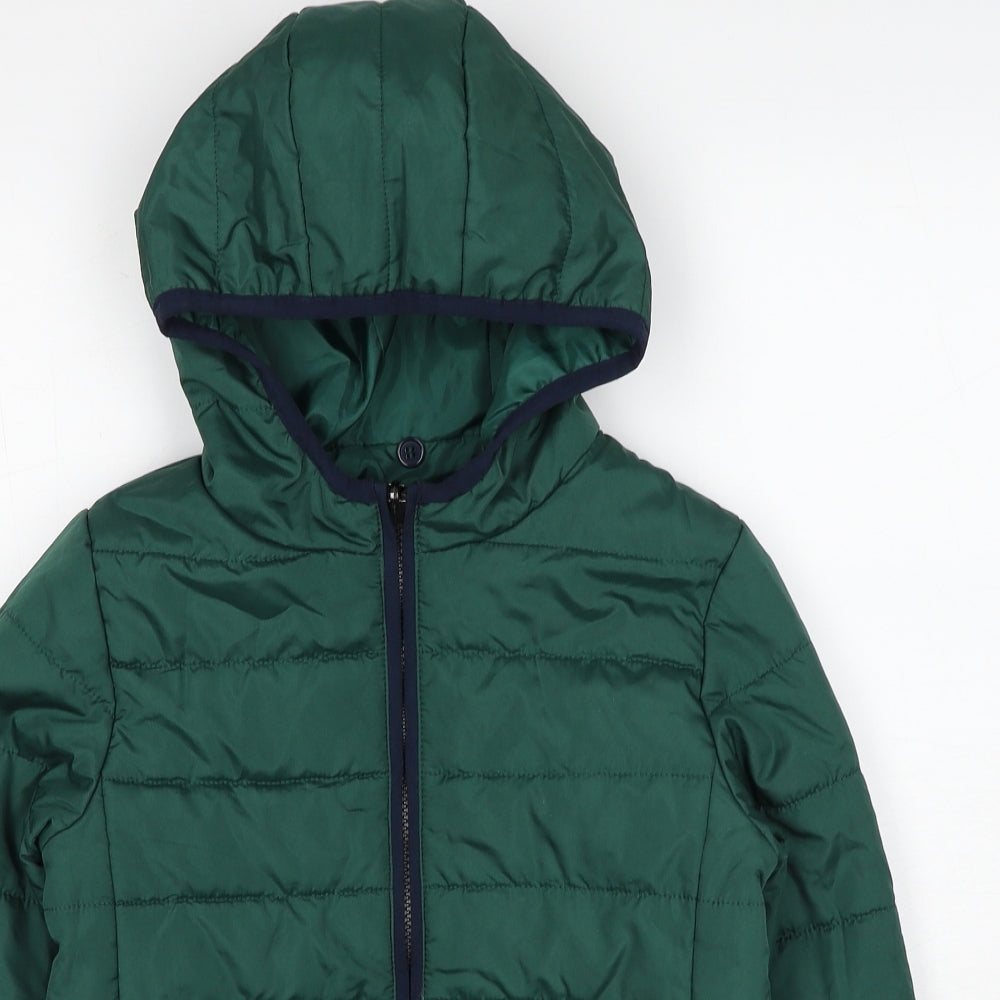 Marks and Spencer Boys Green Quilted Jacket Size 9-10 Years Zip