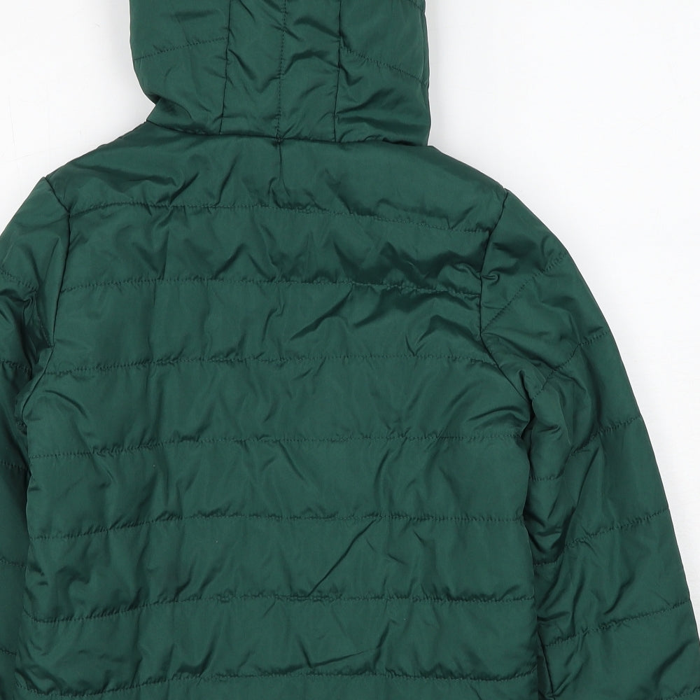 Marks and Spencer Boys Green Quilted Jacket Size 9-10 Years Zip