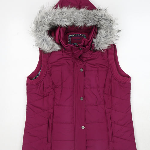 Per Una Womens Purple Gilet Jacket Size L Zip