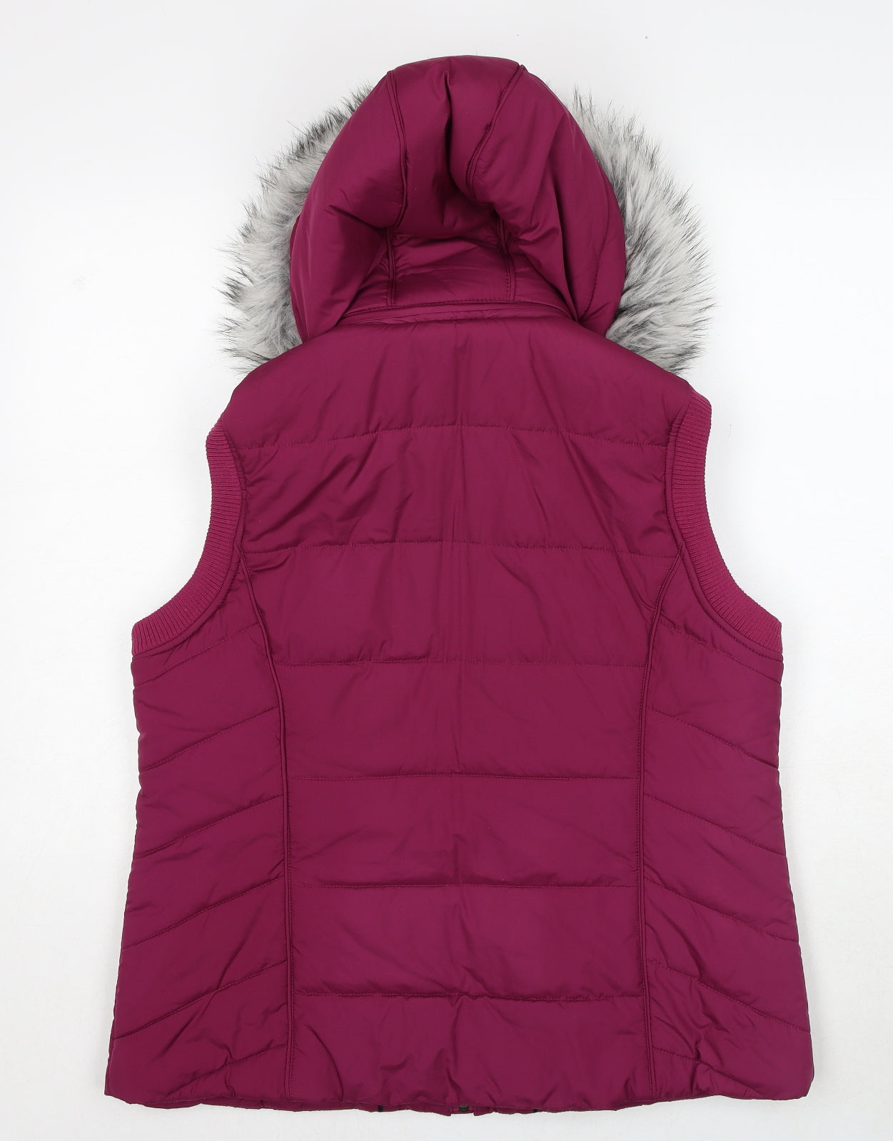 Per Una Womens Purple Gilet Jacket Size L Zip