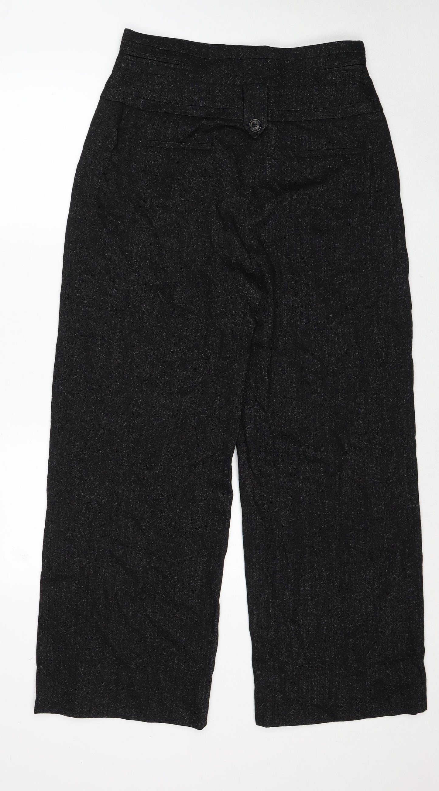 Karen Millen Womens Black Wool Trousers Size 14 Regular Zip