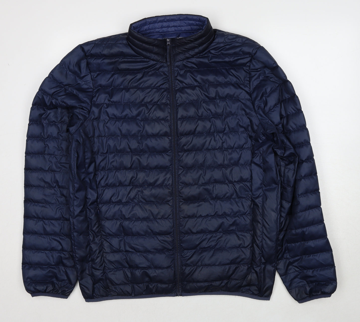 Frederik Anderson Copenhagen Mens Blue Quilted Jacket Size XL Zip