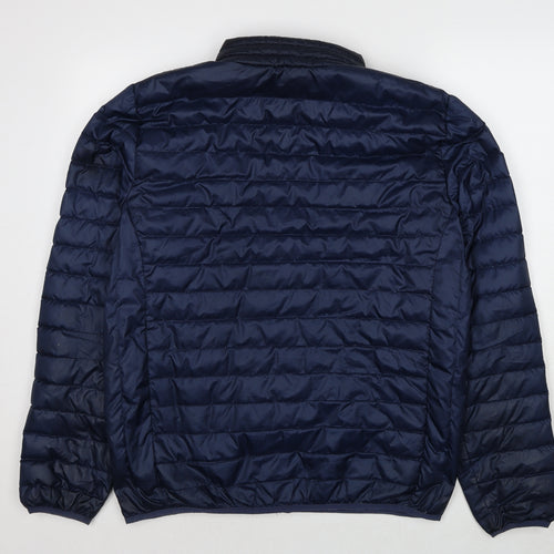 Frederik Anderson Copenhagen Mens Blue Quilted Jacket Size XL Zip