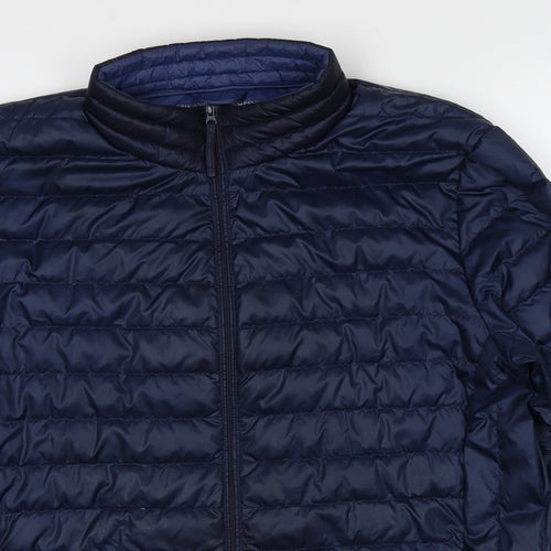 Frederik Anderson Copenhagen Mens Blue Quilted Jacket Size XL Zip
