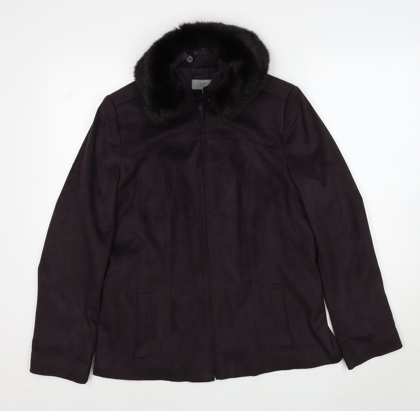 Marks and Spencer Womens Brown Jacket Size 14 Zip