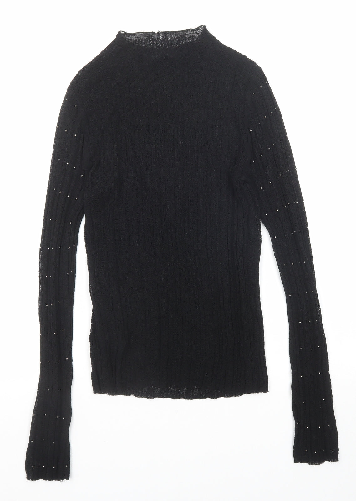 NEXT Womens Black Mock Neck Viscose Pullover Jumper Size 10