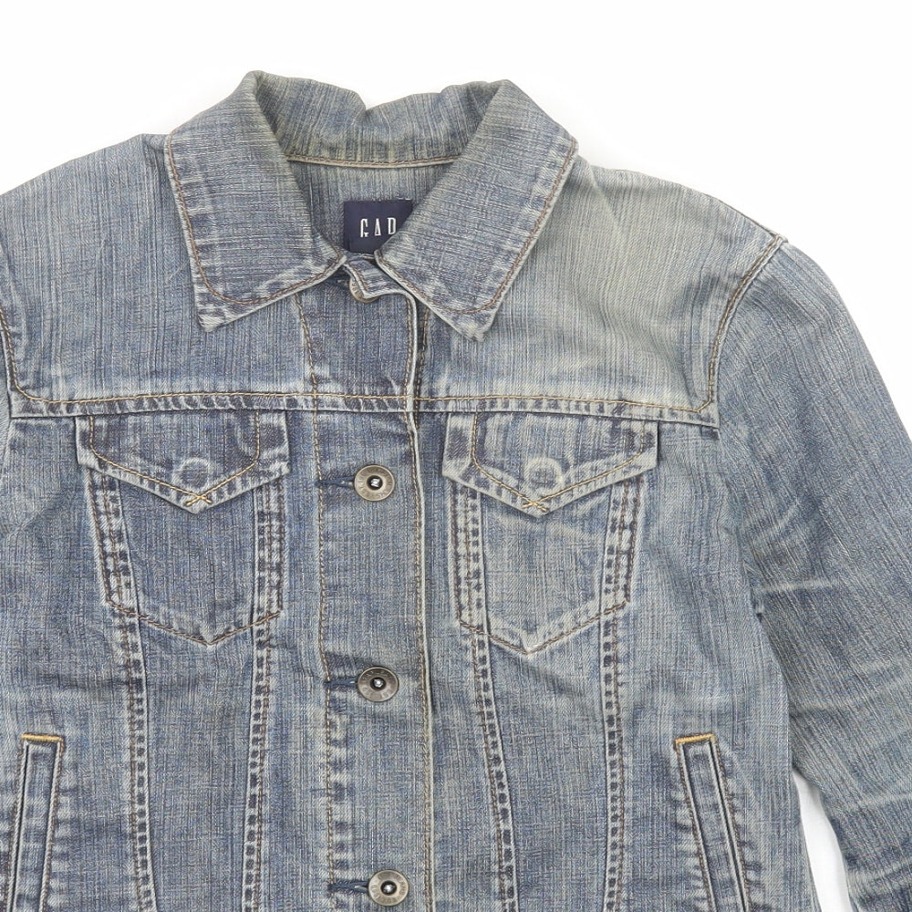 Gap Womens Blue Jacket Size XS Button