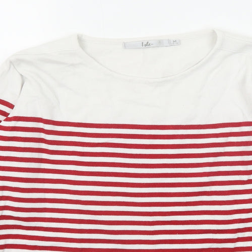 EWM Womens Red Round Neck Striped Cotton Pullover Jumper Size 14 - Size 14-16