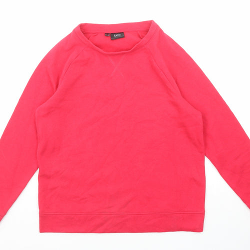 bonprix Womens Pink Cotton Pullover Sweatshirt Size S Pullover