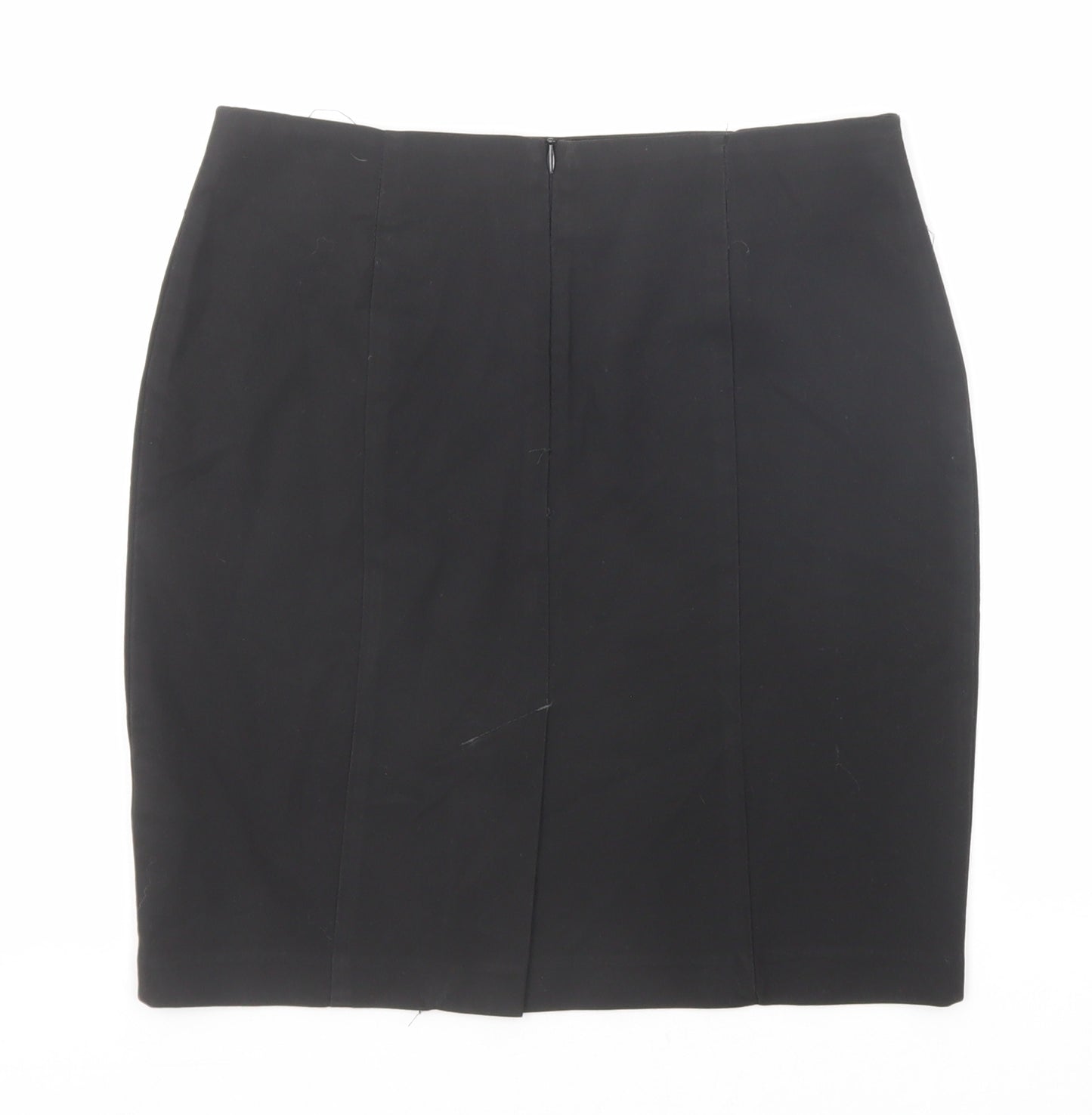 Marks and Spencer Girls Black Polyester Straight & Pencil Skirt Size 10 Years Regular Zip