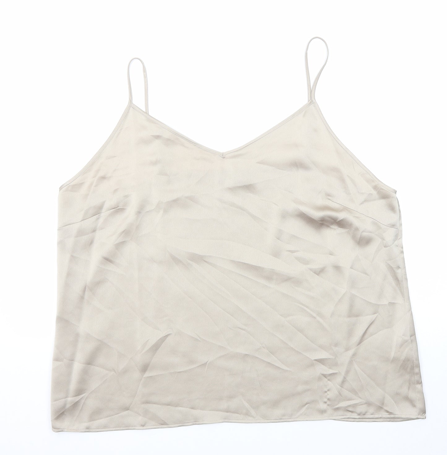 Marks and Spencer Womens Beige Polyester Camisole Tank Size 20 V-Neck