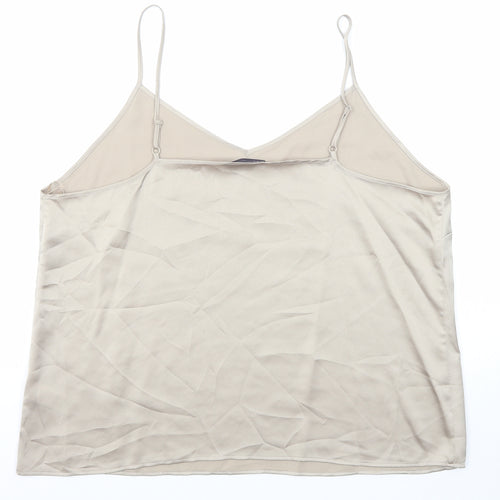 Marks and Spencer Womens Beige Polyester Camisole Tank Size 20 V-Neck