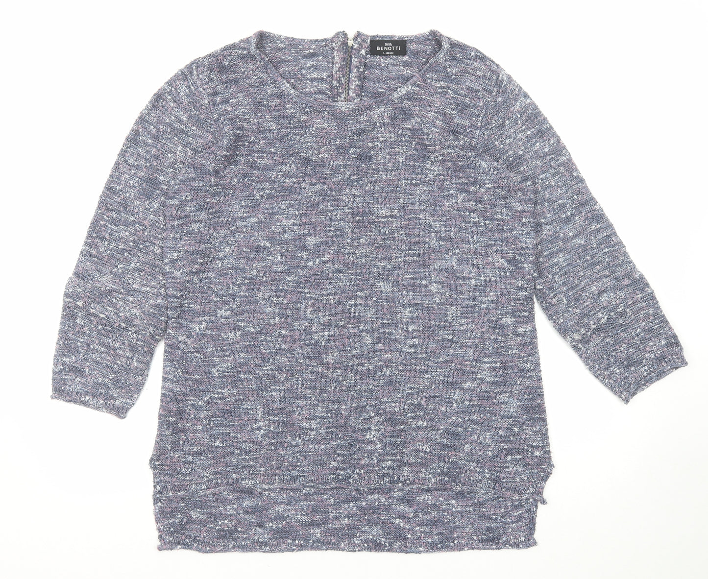 Gina Benotti Womens Blue Round Neck Polyester Pullover Jumper Size L
