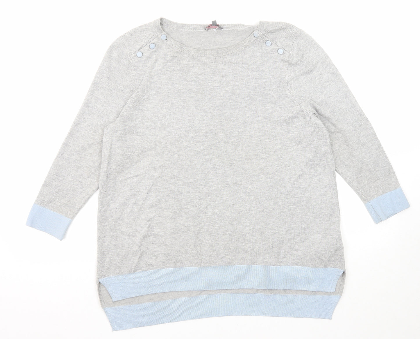 Phase Eight Womens Grey Round Neck Viscose Pullover Jumper Size 12