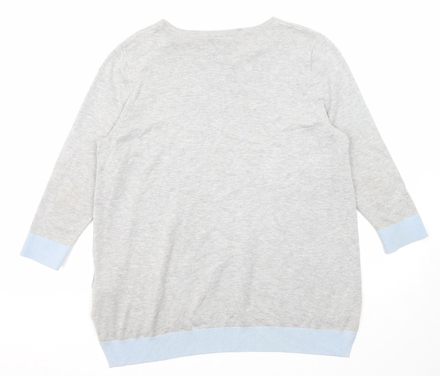 Phase Eight Womens Grey Round Neck Viscose Pullover Jumper Size 12