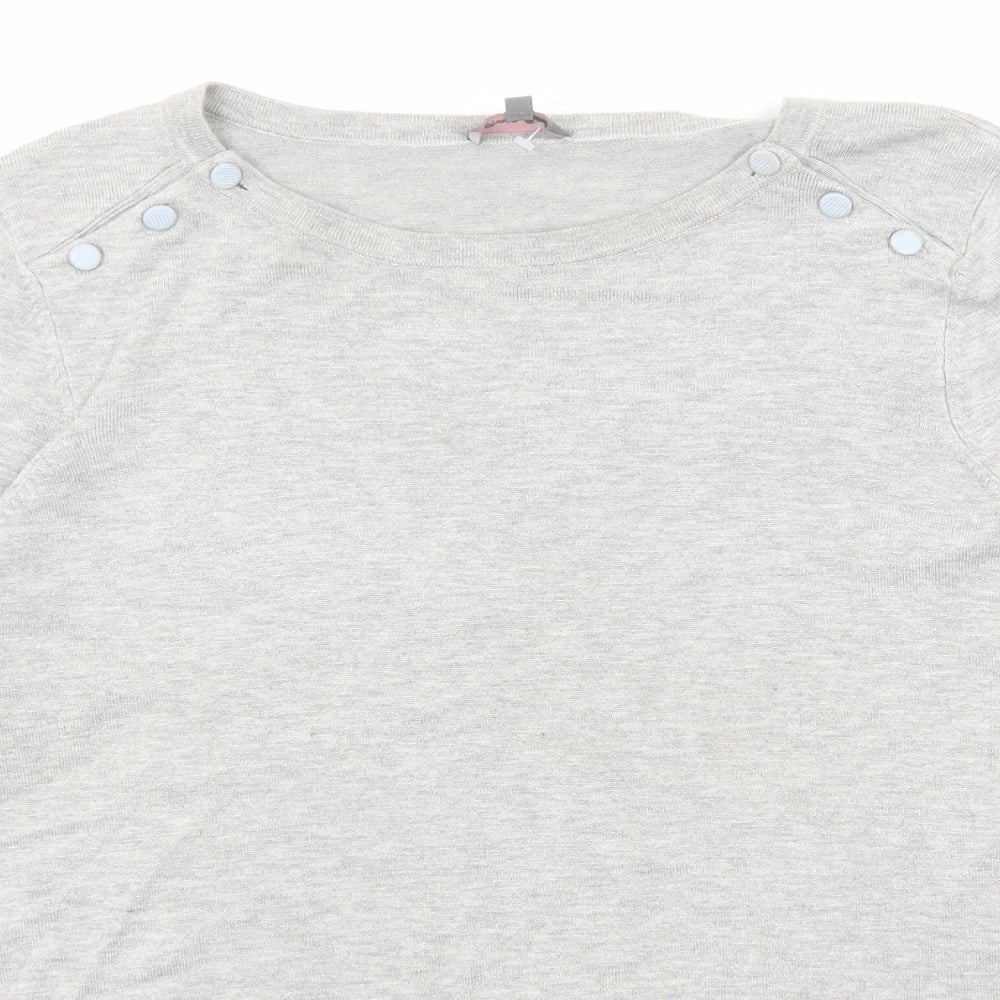 Phase Eight Womens Grey Round Neck Viscose Pullover Jumper Size 12