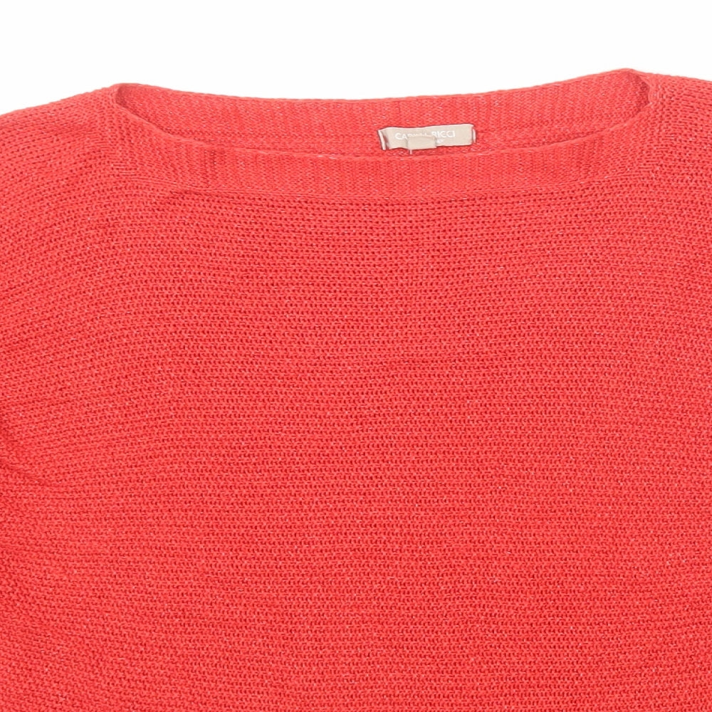 CARINA Womens Red Boat Neck Modal Pullover Jumper Size M