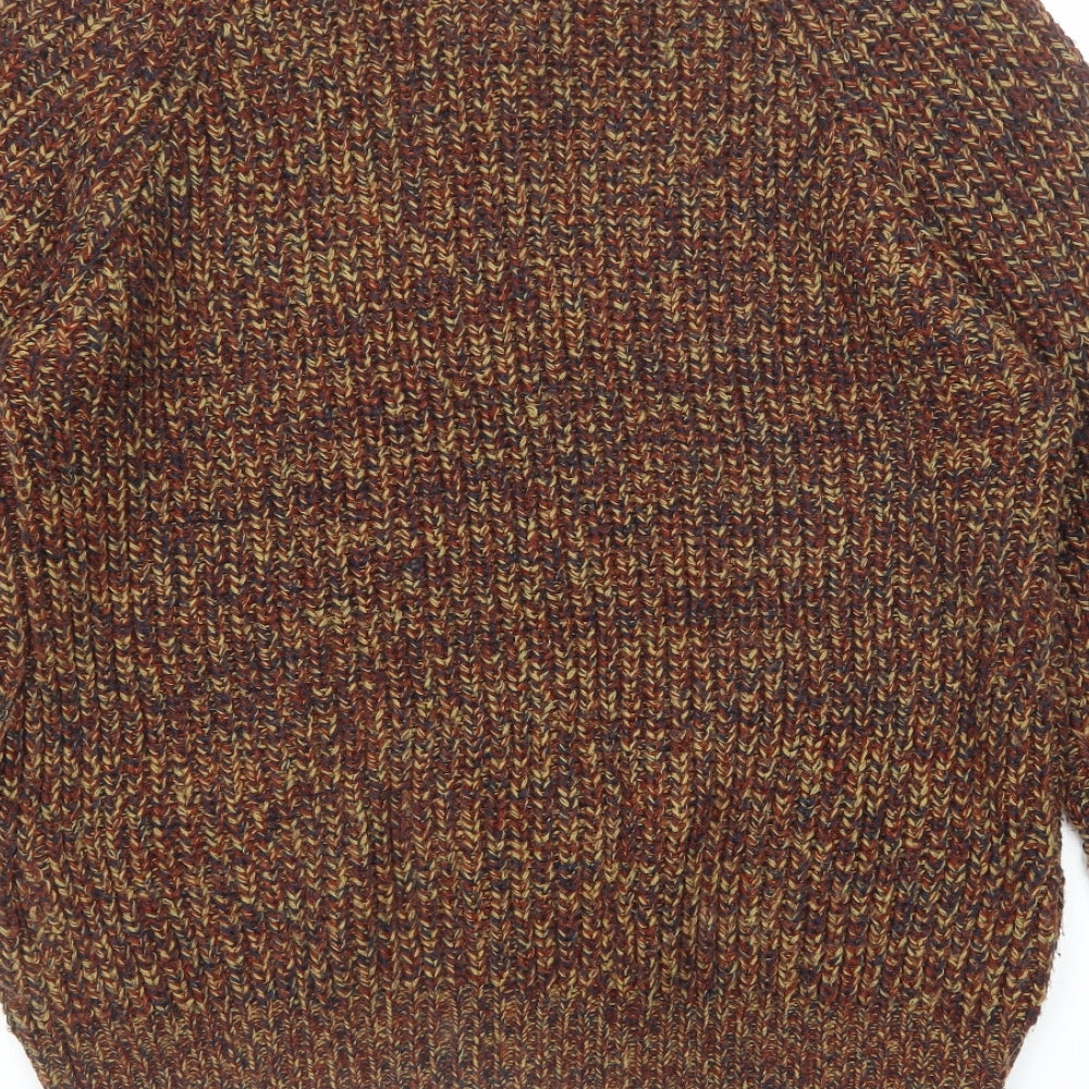 PG Field Mens Multicoloured V-Neck Acrylic Pullover Jumper Size L Long Sleeve