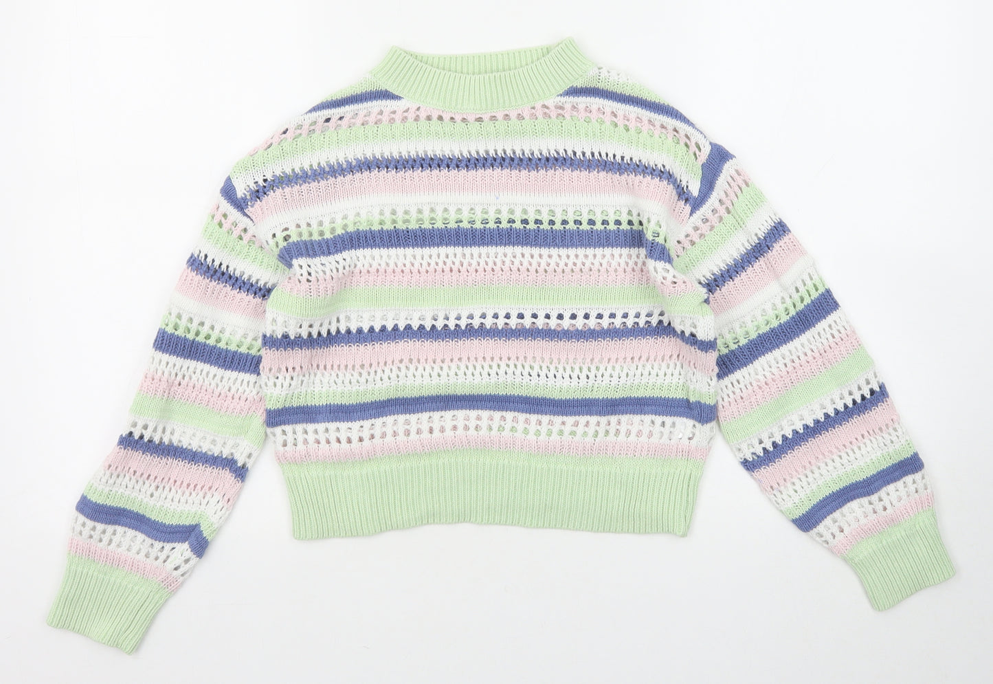 H&M Girls Multicoloured Round Neck Cotton Pullover Jumper Size 10-11 Years Pullover - Size 10-12 years