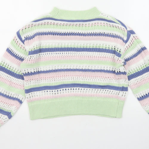 H&M Girls Multicoloured Round Neck Cotton Pullover Jumper Size 10-11 Years Pullover - Size 10-12 years