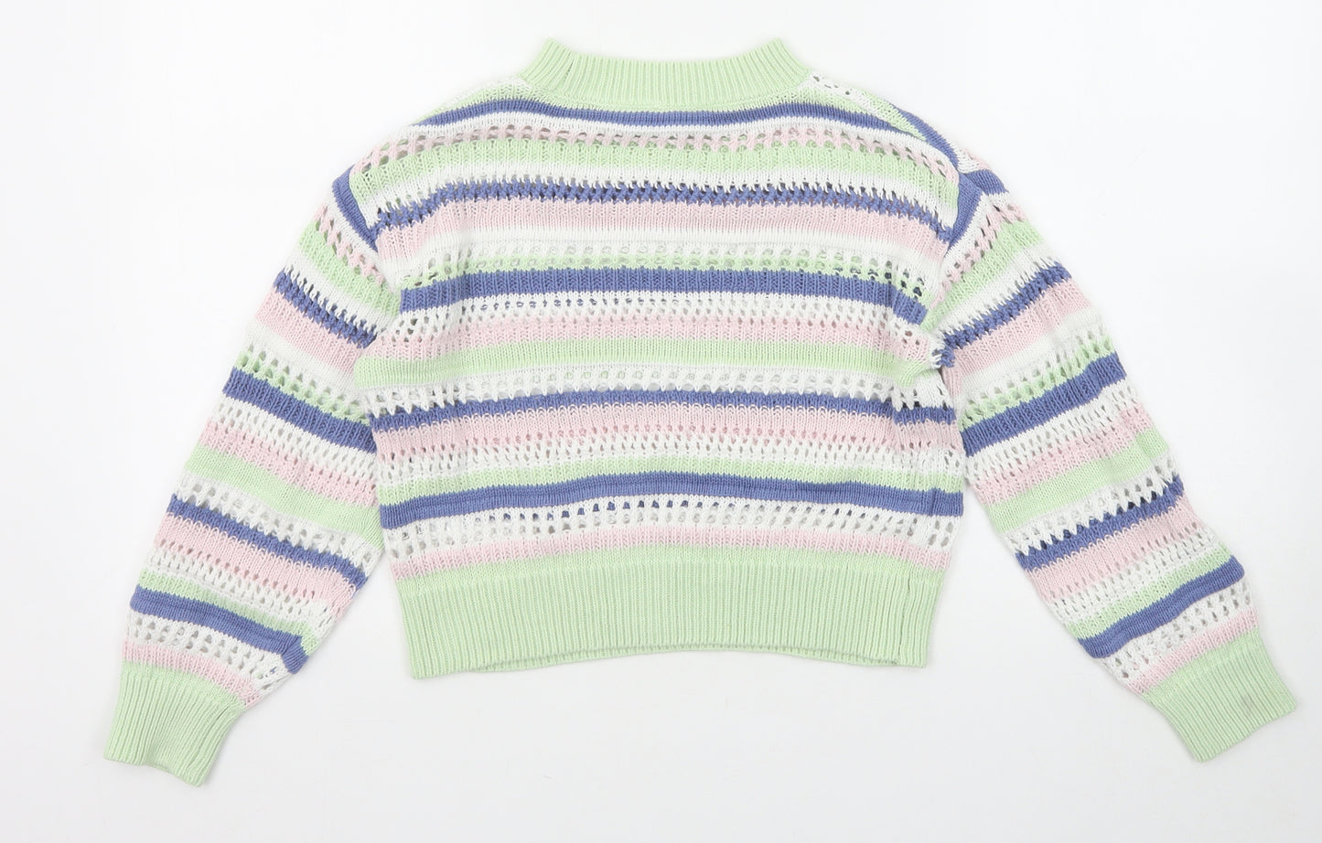 H&M Girls Multicoloured Round Neck Cotton Pullover Jumper Size 10-11 Years Pullover - Size 10-12 years