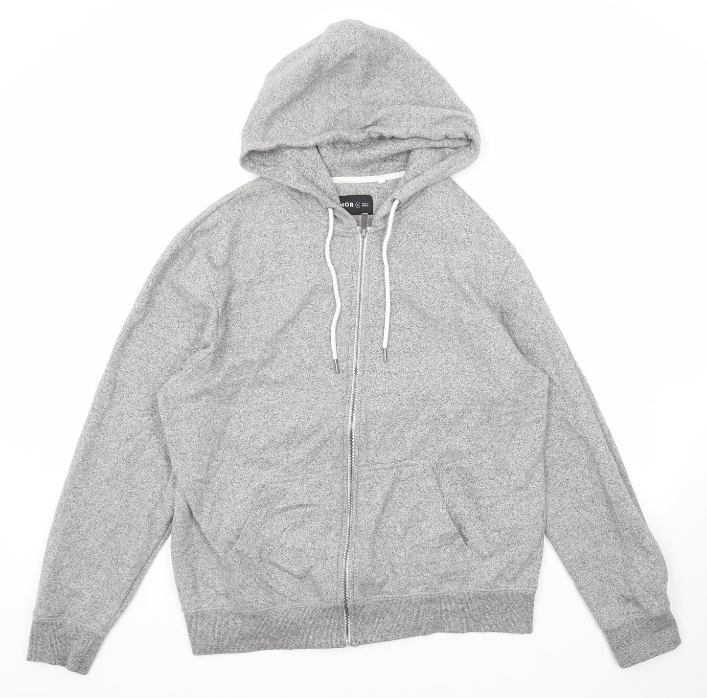 Connor Mens Grey Cotton Full Zip Hoodie Size XL