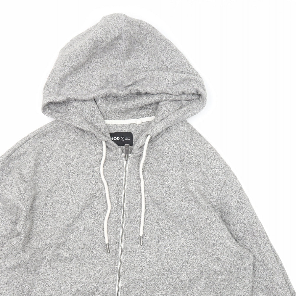 Connor Mens Grey Cotton Full Zip Hoodie Size XL