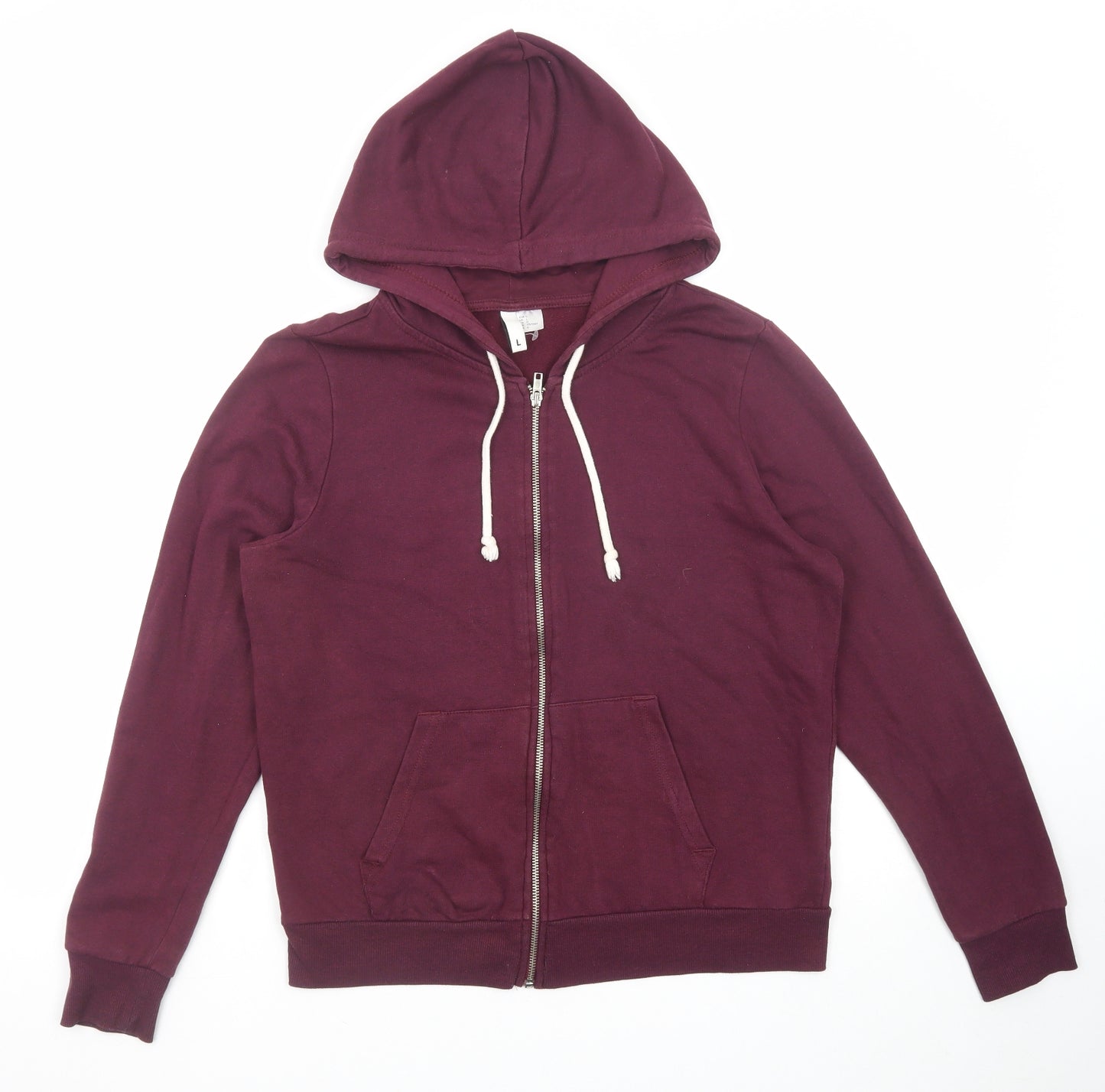 Divided by H&M Womens Purple Cotton Full Zip Hoodie Size L Zip