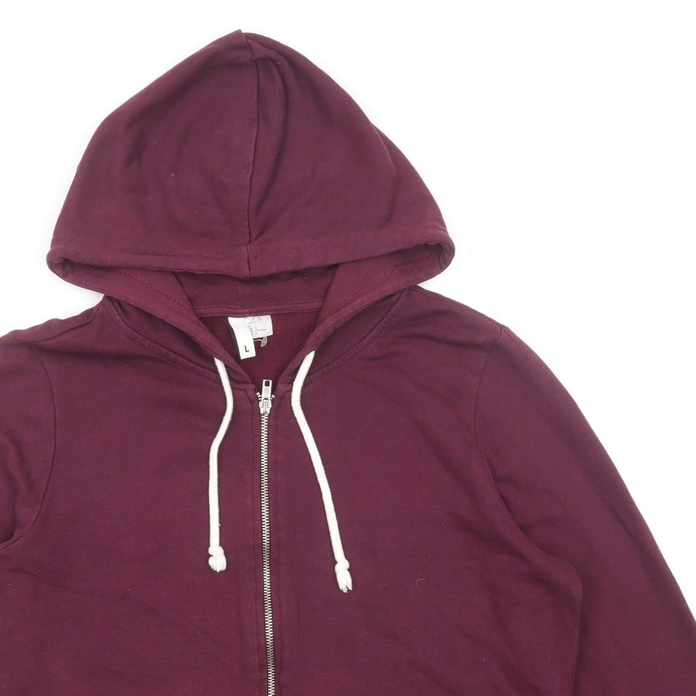 Divided by H&M Womens Purple Cotton Full Zip Hoodie Size L Zip
