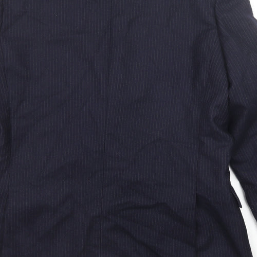 John Collier Mens Blue Striped Wool Jacket Suit Jacket Size 44 Regular