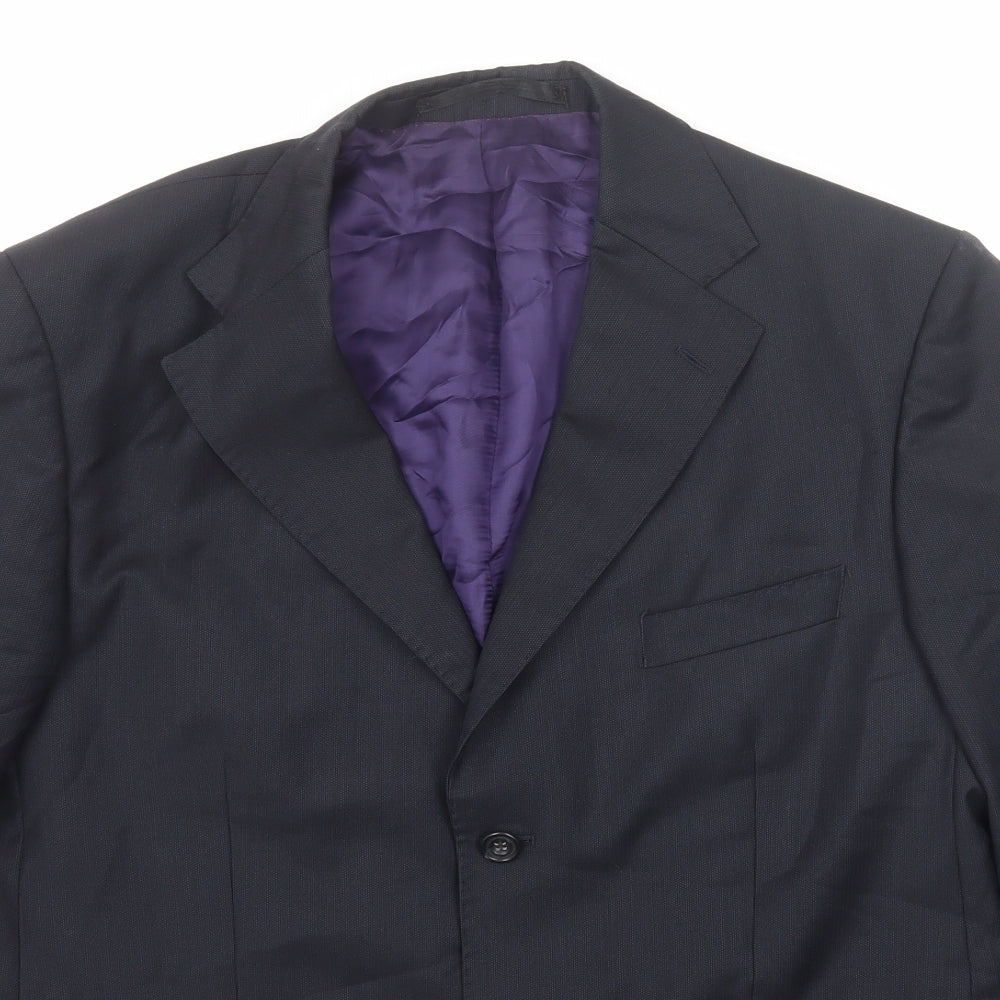 Marks and Spencer Mens Black Wool Jacket Suit Jacket Size 40 Regular
