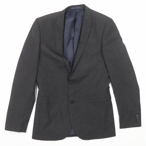 NEXT Mens Grey Polyester Jacket Suit Jacket Size 38 Regular