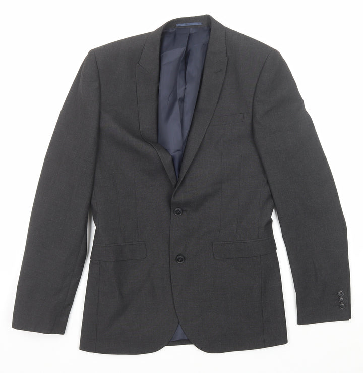 NEXT Mens Grey Polyester Jacket Suit Jacket Size 38 Regular