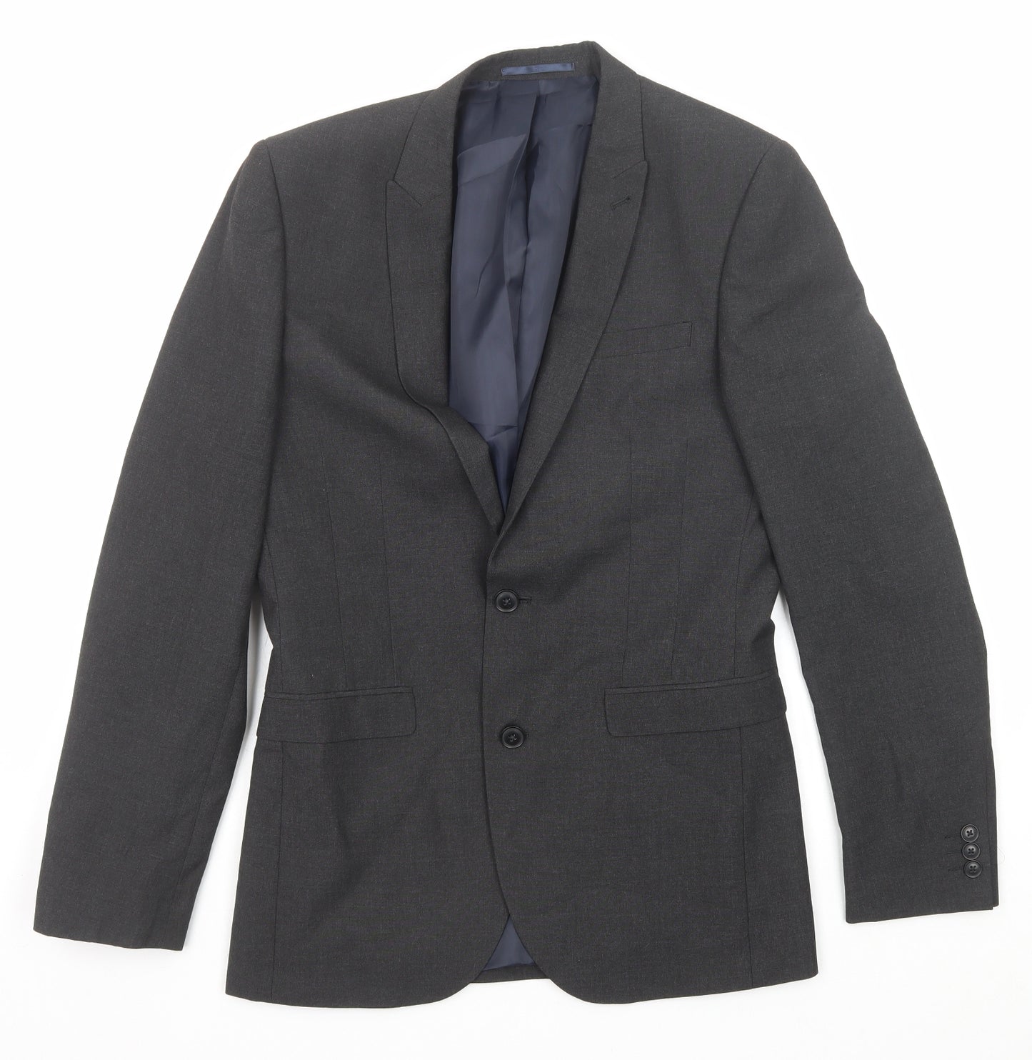 NEXT Mens Grey Polyester Jacket Suit Jacket Size 38 Regular