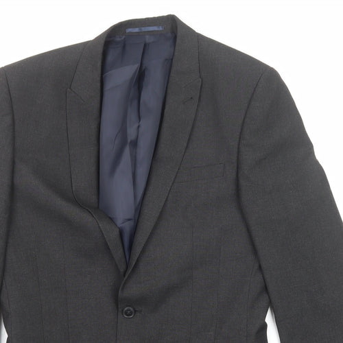 NEXT Mens Grey Polyester Jacket Suit Jacket Size 38 Regular