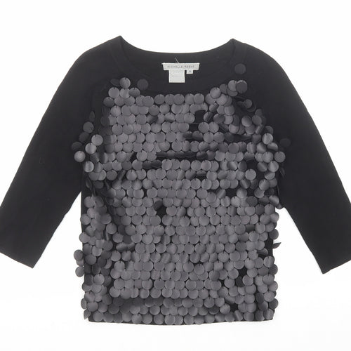 Michelle Reene Womens Black Round Neck Viscose Pullover Jumper Size M
