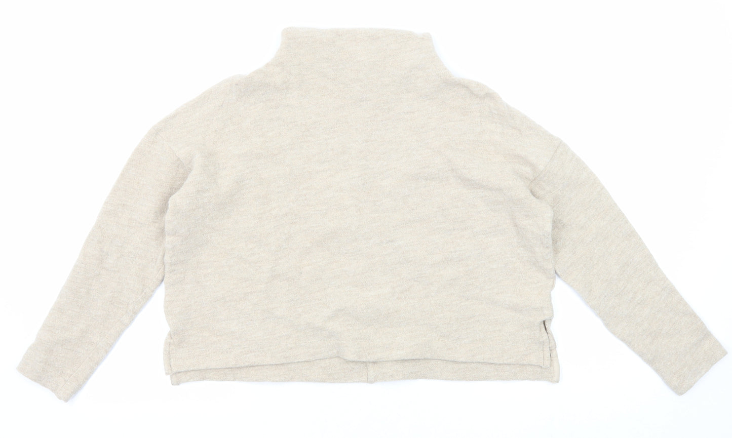 Arket Womens Beige High Neck Wool Pullover Jumper Size S