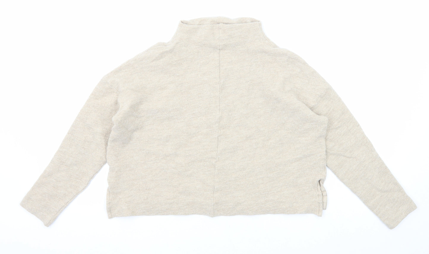 Arket Womens Beige High Neck Wool Pullover Jumper Size S