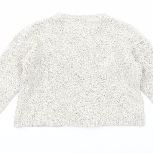 Topshop Womens Grey Round Neck Acrylic Pullover Jumper Size 10