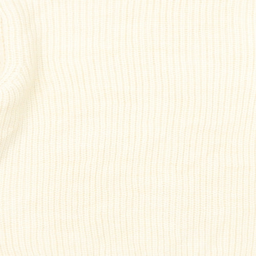 Marks and Spencer Womens White Round Neck Acrylic Pullover Jumper Size M
