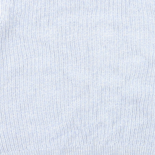 Marks and Spencer Womens Blue Round Neck Cotton Pullover Jumper Size L - Colourblock
