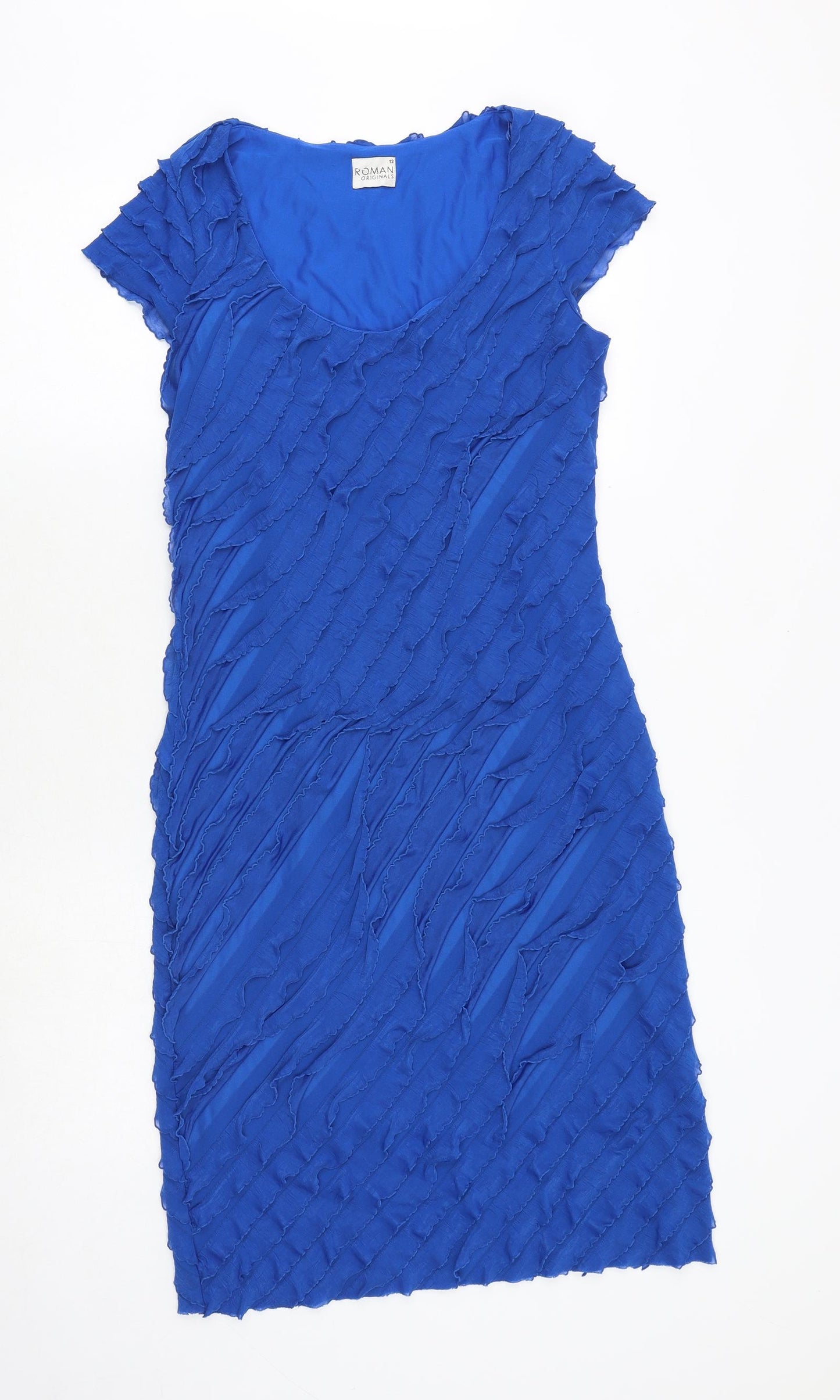 Roman Originals Womens Blue Polyester A-Line Size 12 Round Neck Pullover