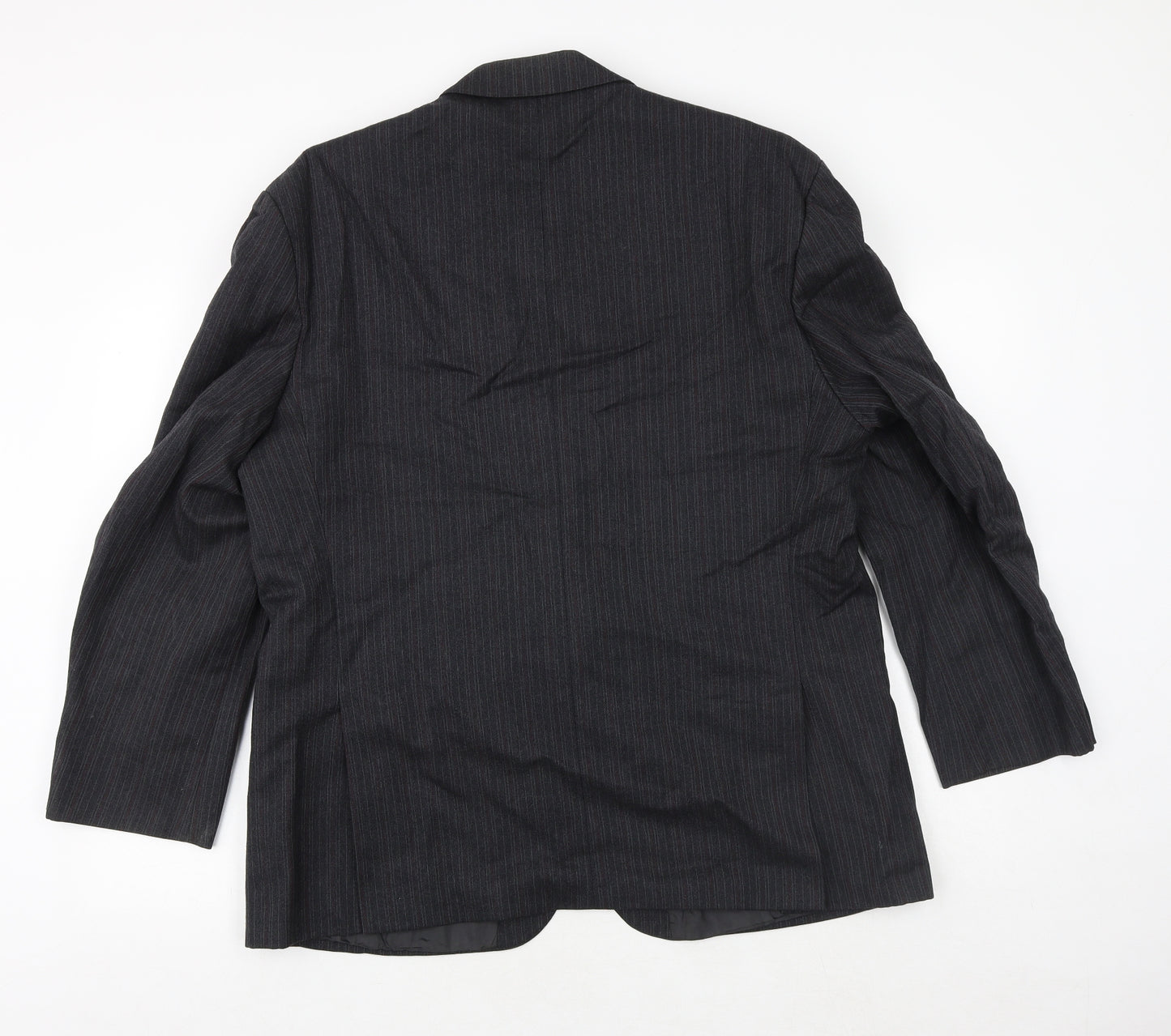 The Label Mens Grey Striped Wool Jacket Suit Jacket Size 44 Regular