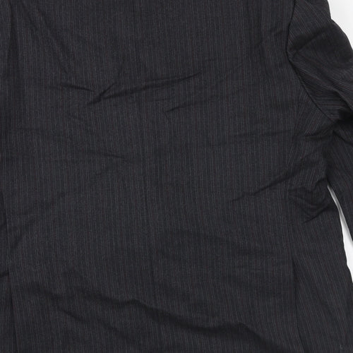 The Label Mens Grey Striped Wool Jacket Suit Jacket Size 44 Regular