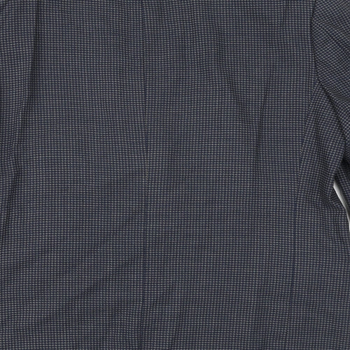 Marks and Spencer Mens Blue Geometric Wool Jacket Suit Jacket Size 42 Regular