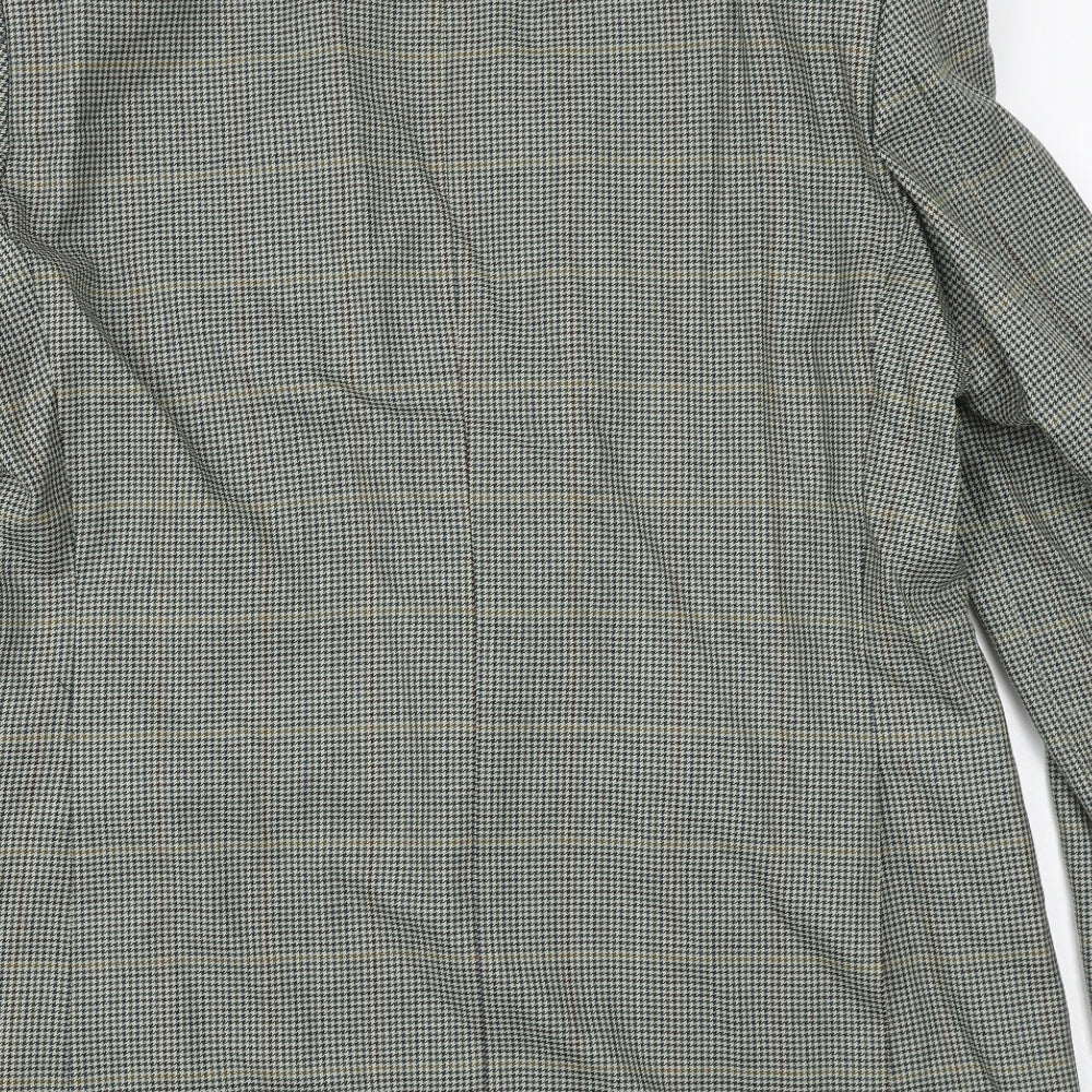 Marks and Spencer Mens Grey Geometric Wool Jacket Suit Jacket Size 42 Regular